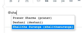 Username mentioning screenshot